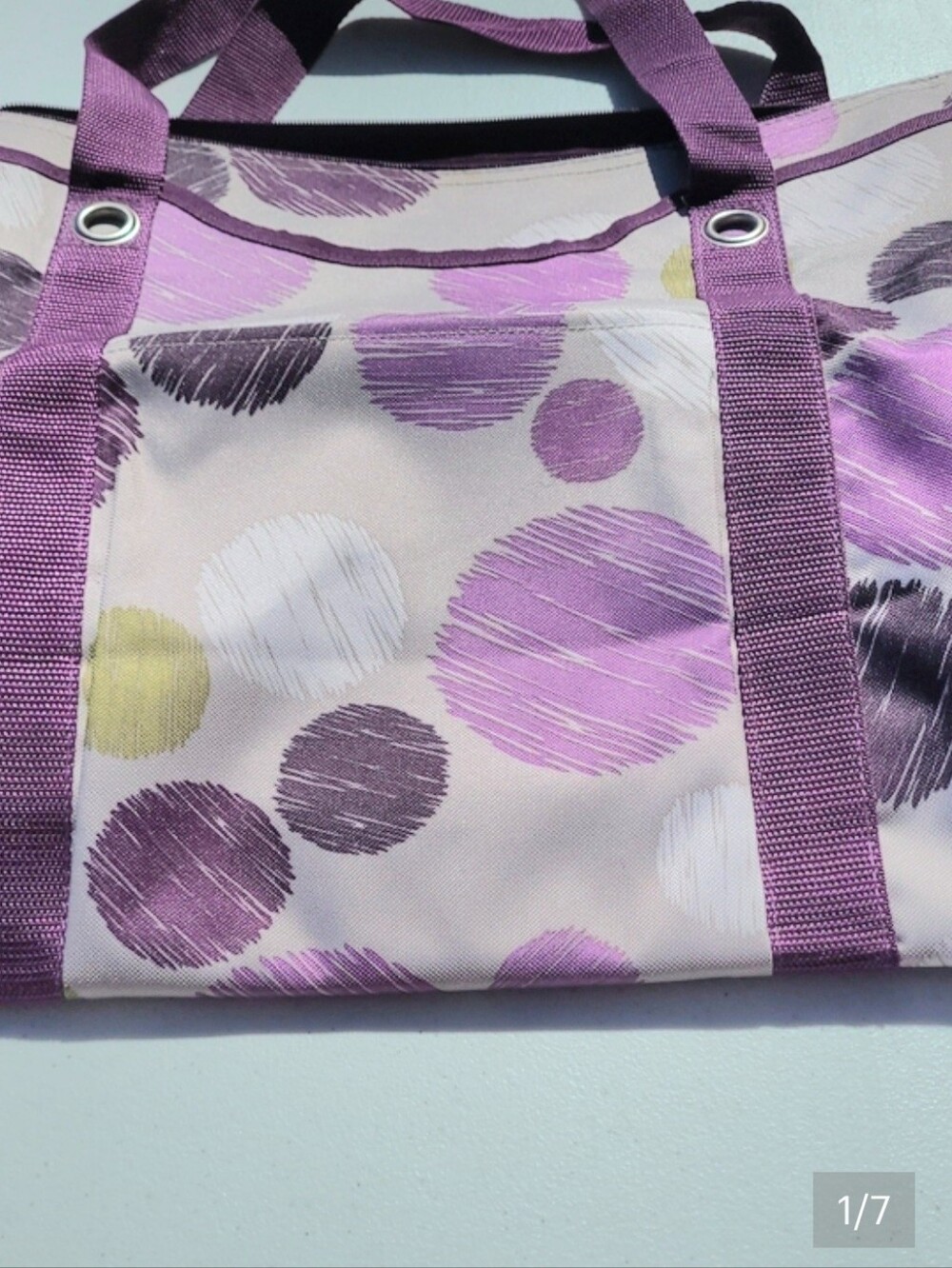 Stylish Purple Dot Tote Bag by thirty-one.   NWOT
